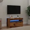 Image de vidaXL Meuble TV avec lumiÃ¨res LED vieux bois bois d'ingÃ©nierie