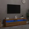 Image de Vidaxl Meubles Tv Avec LumiÃ¨res Led 2 Pcs ChÃªne Artisanal