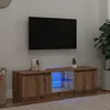 Image de vidaXL Meuble TV avec lumiÃ¨res LED chÃªne artisanal bois d'ingÃ©nierie