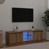 Image de vidaXL Meuble TV avec lumiÃ¨res LED chÃªne artisanal bois d'ingÃ©nierie