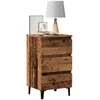 Image de vidaXL Table de chevet avec pieds en mÃ©tal vieux bois 40x35x69 cm