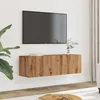 Image de Vidaxl Meubles Tv Muraux 2 Pcs ChÃªne Artisanal 100x30x30 Cm