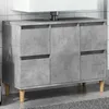 Image de vidaXL Meuble d'Ã©vier gris bÃ©ton 80x33x60 cm bois d'ingÃ©nierie