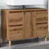 Image de vidaXL Armoire d'Ã©vier chÃªne artisanal 80x33x60 cm bois d'ingÃ©nierie