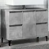 Image de vidaXL Meuble d'Ã©vier gris bÃ©ton 80x33x60 cm bois d'ingÃ©nierie
