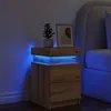 Image de vidaXL Table de chevet avec LED chÃªne artisanal bois d'ingÃ©nierie