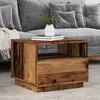 Image de vidaXL Table basse avec lumiÃ¨res LED vieux bois 50x49x40 cm