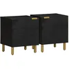 Image de vidaXL Tables de chevet 2 pcs noir 40x33x46 cm bois de manguier solide
