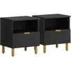 Image de vidaXL Table de chevet noir 40x33x46 cm bois d'ingÃ©nierie