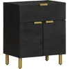 Image de vidaXL Table de chevet noir 50x33x60 cm bois d'ingÃ©nierie