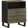 Image de vidaXL Table de chevet noir 50x33x62 cm bois de manguier solide