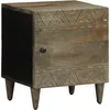 Image de vidaXL Table de chevet gris clair 40x33x46 cm bois de manguier solide