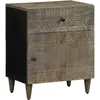 Image de vidaXL Table de chevet gris clair 50x33x60 cm bois de manguier massif