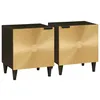 Image de vidaXL Table de chevet 2 pcs Noir et or 40 x 33.5 x 46 cm
