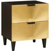Image de vidaXL Table de chevet avec tiroir Noir et or 40 x 33.5 x 46 cm