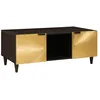 Image de vidaXL Table basse Noir et or 100 x 54 x 40 cm bois de manguier massif