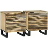 Image de Vidaxl Cabinets De Chevet 2 Pcs 40x33.5x46 Cm Bois Massif De Manguier