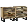 Image de Vidaxl Cabinets De Chevet 2 Pcs 40x33.5x46 Cm Bois De Manguier Massif Et Bois D'ingÃ©nierie