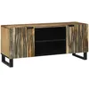 Image de Vidaxl Meuble Tv 105x33,5x46 Cm En Bois Massif De Mangue Et En Bois D'ingÃ©nierie