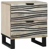Image de vidaXL Tables de chevet avec tiroir Blanc et noir 40 x 33.5 x 46 cm