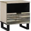 Image de vidaXL Tables de chevet avec tiroir Blanc et noir 40 x 33 x 46 cm