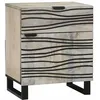 Image de vidaXL Tables de chevet avec tiroir Blanc et Noir 50 x 33 x 60 cm