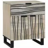Image de vidaXL Tables de chevet avec tiroir Blanc et Noir 50 x 33 x 60 cm