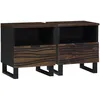 Image de Vidaxl Tables De Chevet 2 PiÃ¨ces 40x33x46 Cm En Bois Massif De Noyer
