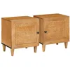 Image de vidaXL Table de chevet 2 pcs Marron clair 40 x 33 x 46 cm