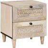 Image de vidaXL Table de chevet Beige 40 x 33 x 46 cm bois de manguier massif