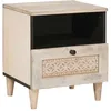 Image de vidaXL Table de chevet Beige 40 x 33 x 46 cm bois de manguier massif