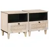 Image de vidaXL Table de chevet avec tiroir 2 pcs Beige 40 x 33 x 46 cm
