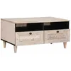 Image de vidaXL Table basse Blanc 80 x 54 x 40 cm bois de manguier massif