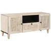 Image de Vidaxl Meuble Tv Blanc 105 X 33 X 46 Cm Bois De Manguier Massif