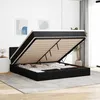 Image de VidaXL Cadre de lit ottoman avec matelas noir 180x200 cm velours
