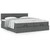 Image de VidaXL Cadre de lit ottoman avec matelas gris foncÃ© 180x200cm tissu