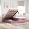 Image de vidaXL Cadre de lit ottoman avec matelas rose 180x200 cm velours