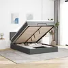 Image de vidaXL Lit ottoman avec matelas et LED gris foncÃ© 140x190 cm tissu