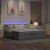 Image de VidaXL Cadre de lit ottoman et matelas gris clair 180x200 cm tissu