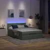 Image de vidaXL Lit ottoman avec matelas et LED gris foncÃ© 140x200 cm tissu