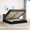 Image de VidaXL Cadre de lit ottoman avec matelas noir 200x200cm tissu