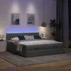 Image de VidaXL Cadre de lit ottoman avec matelas gris foncÃ© 200x200cm tissu