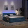 Image de VidaXL Cadre de lit ottoman avec matelas bleu foncÃ© 160x200 cm velours