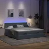 Image de vidaXL Cadre de lit ottoman avec matelas gris foncÃ© 200x200 cm velours