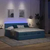 Image de vidaXL Cadre de lit ottoman avec matelas bleu foncÃ© 200x200 cm velours