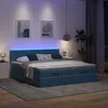 Image de VidaXL Cadre de lit ottoman avec matelas bleu foncÃ© 160x200 cm velours