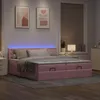 Image de vidaXL Cadre de lit ottoman avec matelas rose 180x200 cm velours