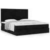 Image de VidaXL Cadre de lit ottoman avec matelas noir 200x200cm tissu