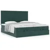 Image de vidaXL Cadre de lit ottoman avec matelas vert foncÃ© 200x200 cm velours