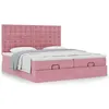 Image de vidaXL Cadre de lit ottoman avec matelas rose 180x200 cm velours